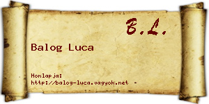 Balog Luca névjegykártya